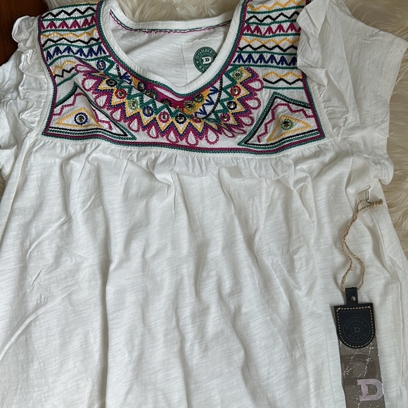 NWT Double D Ranch Palomita String Top Boho Western Bohemian Casual Shirt - Picture 6 of 9